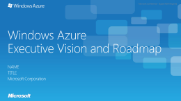 High level BDM Overview of Azure