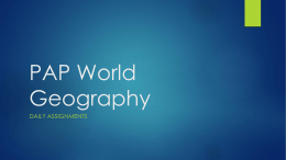 PAP World Geography