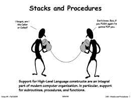 Stacks and Procedures