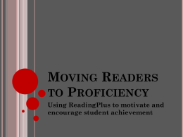 Moving Readers to Proficiency