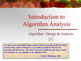 Introduction to Algorithm Analysis