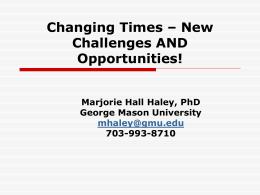 Changing Times – New Challenges - CEHD