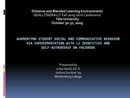 Augmenting Student Social and Communicative Behavior …