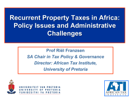 Property Taxation - Stellenbosch University
