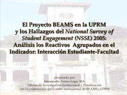 El Proyecto BEAMS y los Hallazgos del National Survey of