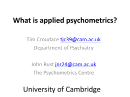 What is applied psychometrics?