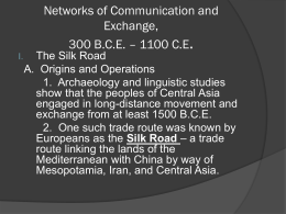 Networks of Communication and Exchange, 300 B.C.E. – …