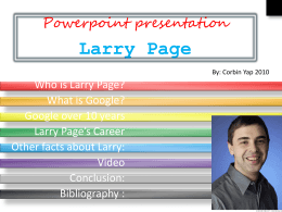 Powerpoint presentation Larry Page