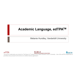 Academic Language, - University of Wisconsin