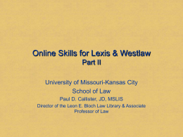 Online Skills for Lexis & Westlaw