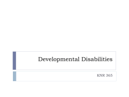 Developmental Disabilities - Illinois State University
