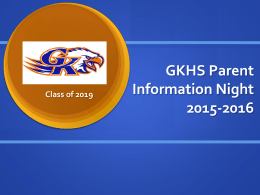 GKHS Course Selection Information 2015-2016
