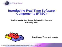Introducing RTSC - EclipseCon Europe 2015