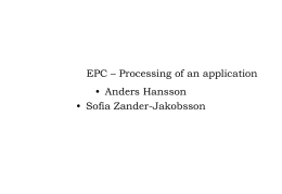 EPC – processing of an application