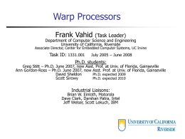 Warp Processors - University of California, Riverside