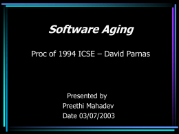 Proc. of 1994 ICSE By David Parnas