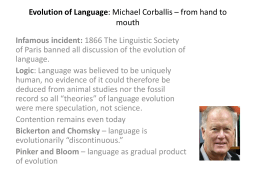 Chapter 14: Corballis, M. C. The evolution of language