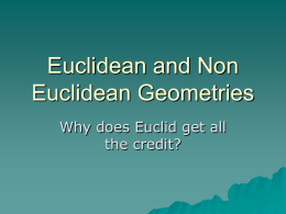Euclidean and Non Euclidean Geometries