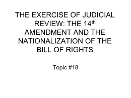 THE EXERCISE OF JUDICIAL REVIEW: THE 14th …