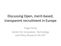 Discussing Open, merit-based, transparent recruitment