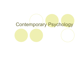 20th Century Psychology - UNT | University of North Texas