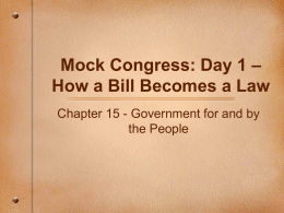 Mock Congress: Day 1 - Writing bills and how they …
