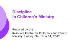 Discipline in Children’s Ministry