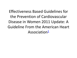 Effectiveness Based Guidelines for the Prevention of