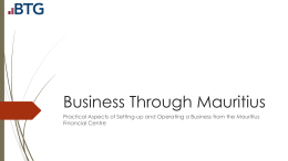 Business and Investment Through Mauritius