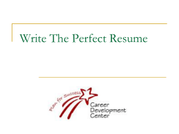 Write The Perfect Resume