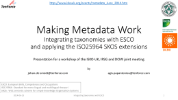 ESCO - Making metadata work