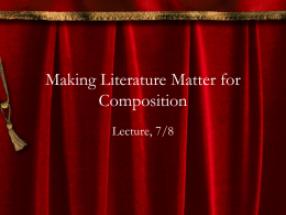 Making Literature Matter for Composition