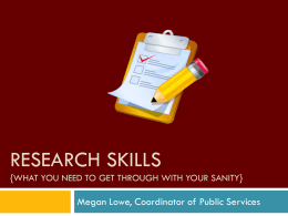 Research skills {What you need to get through it with …