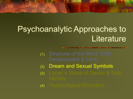 Psychoanalytic Approaches to Literature