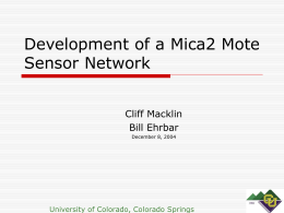 Development of a Sensor Network (TinyOS\nesC)