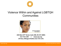 Working with LGBTQ Survivors Intimate Partner Violence