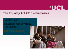 Equality Act 2010 presentation