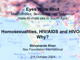 Masculinities, Sexualities and Vulnerabilities