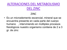 Alteraciones del Metabolismo Zinc Enfermedades Metabo