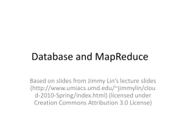 Database and MapReduce