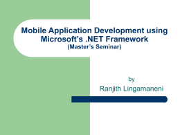 Mobile Application Development using Microsoft’s .NET