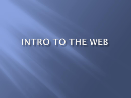 Intro to the Web - Woodland Hills School District