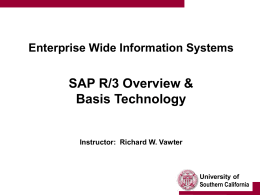 SAP R/3 Overview & Basis Technology