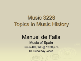Music 3228 Topics in Music History