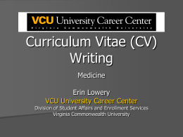 Resume Writing - Virginia Commonwealth University