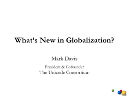 What’s New in Globalization