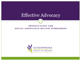 Effective Advocacy - Social Assistance Review