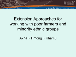 Extension Approaches for Lao Ethnic groups