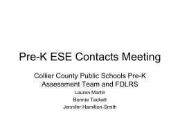 Pre-K ESE Contacts Meeting