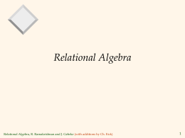 Relational Algebra - UH Department of Computer Science